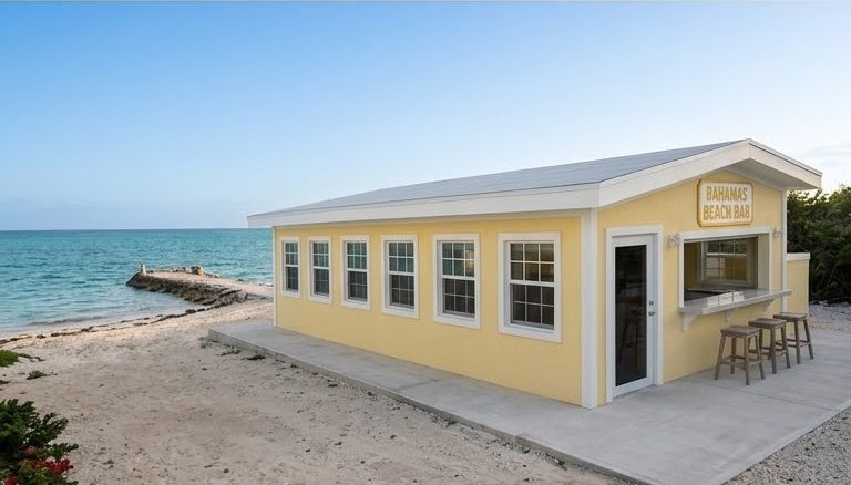 The Bahamas Beach Bar on the sand at Pestell Beach