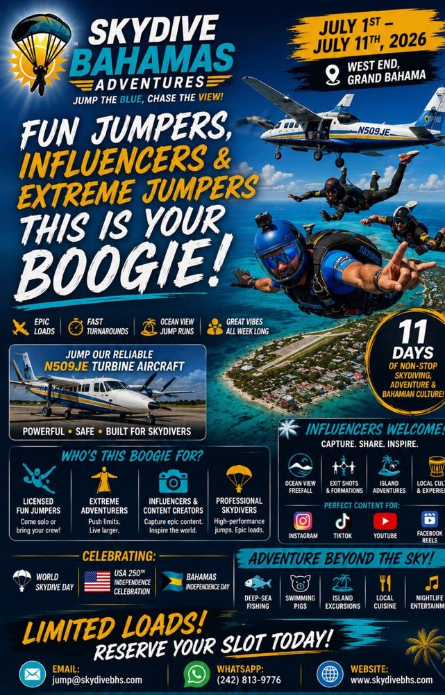 Fun jumpers, influencers and extreme jumpers boogie flyer