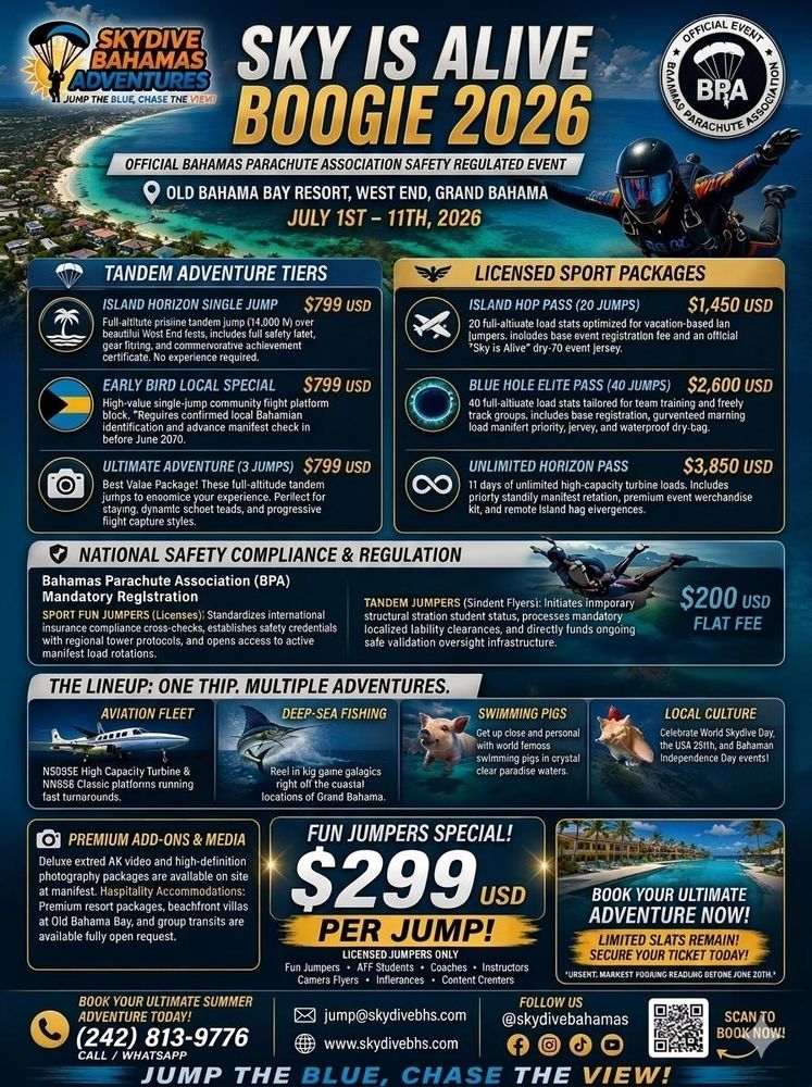 Sky Is Alive Boogie 2026 flyer, July 1–11, Old Bahama Bay Resort
