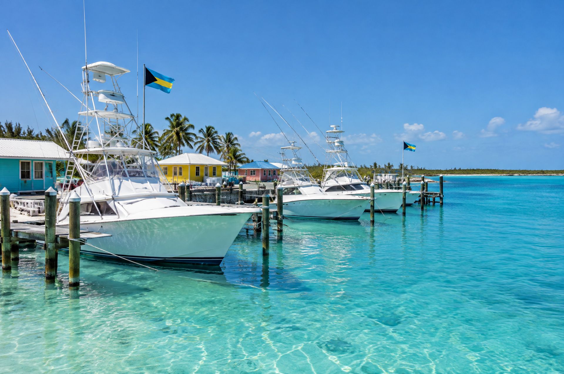 Sport-fishing boats in the marina at Alice Town, Bimini