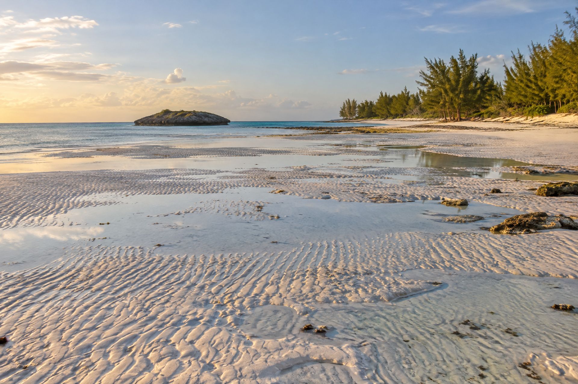 Gold Rock Beach, Grand Bahama, at low tide
